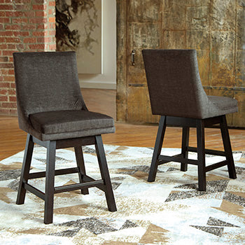 Diamond Furniture - Ashley Furniture - Tallenger Dining Room - Bar Height Bar Stool (Set of 2) / Black/Dark Brown - D380-930X2