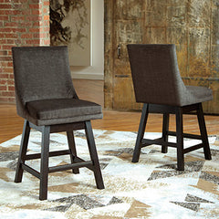 Diamond Furniture - Ashley Furniture - Tallenger Dining Room - Bar Height Bar Stool (Set of 2) / Black/Dark Brown - D380-930X2