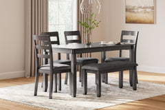 Diamond Furniture - Ashley Furniture - Bridson Dining Table and Chairs with Bench (Set of 6) - RECT DRM Table Set (6/CN) - D383-325