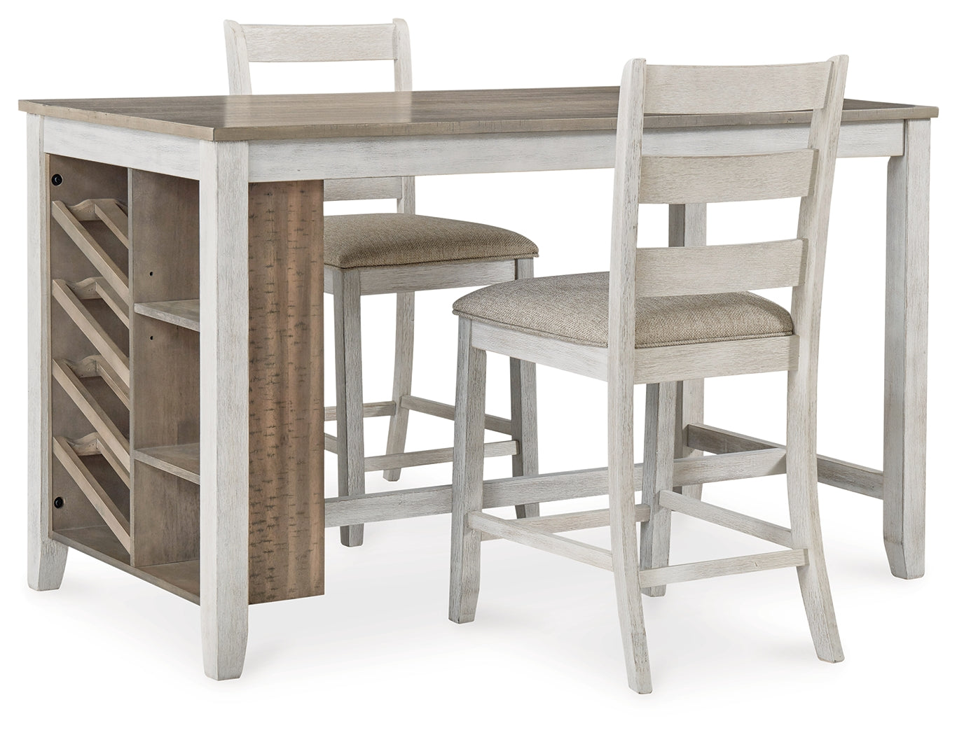 Diamond Furniture - Ashley Furniture - Skempton Counter Height Dining Table and 2 Barstools - Counter Height Dining Table and 2 Barstools - D394D6