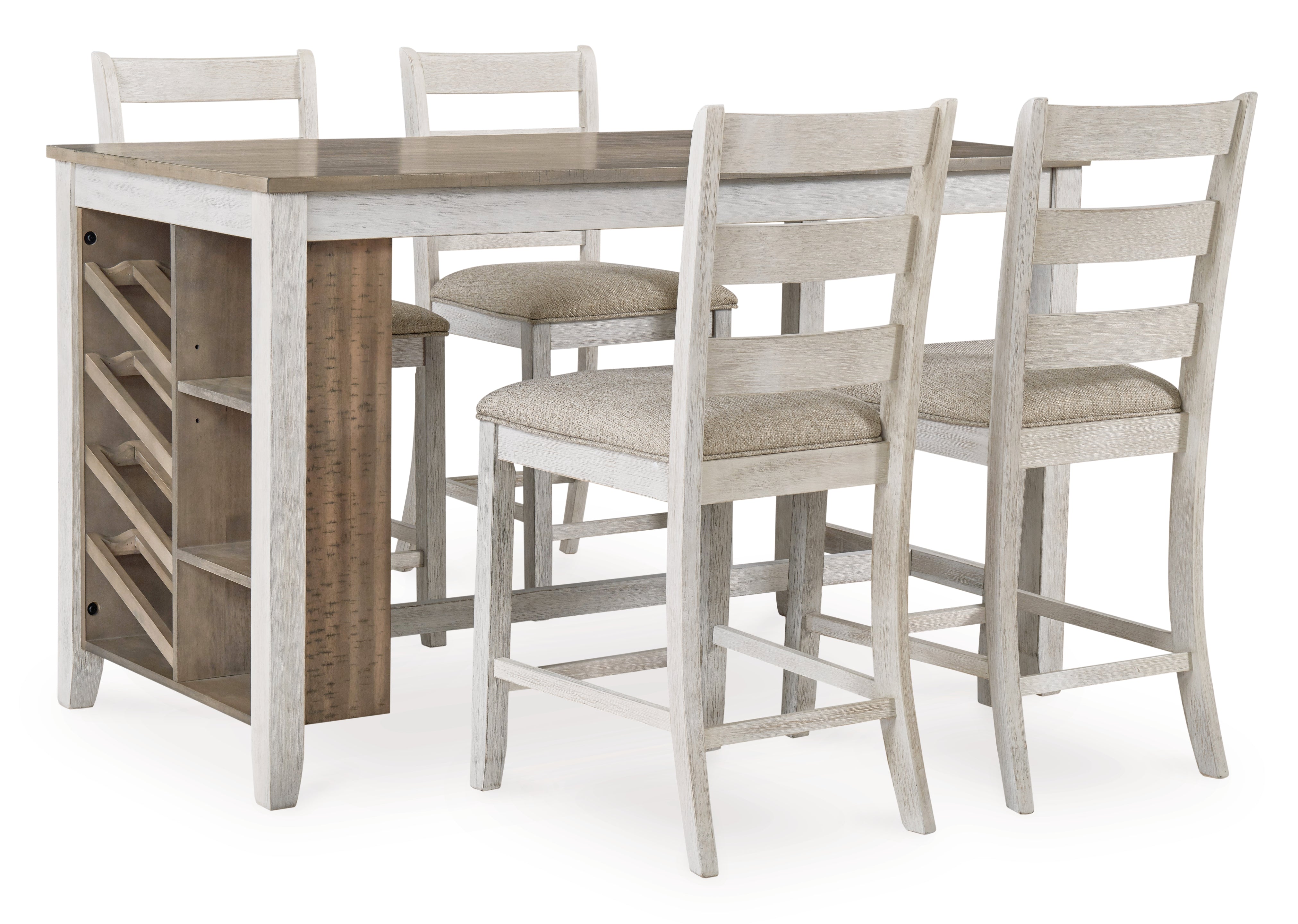 Diamond Furniture - Ashley Furniture - Skempton Counter Height Dining Table and 4 Barstools - Counter Height Dining Table and 4 Barstools - D394D2