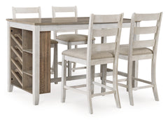 Diamond Furniture - Ashley Furniture - Skempton Counter Height Dining Table and 4 Barstools - Counter Height Dining Table and 4 Barstools - D394D2
