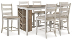 Diamond Furniture - Ashley Furniture - Skempton Counter Height Dining Table and 6 Barstools - Counter Height Dining Table and 6 Barstools - D394D8
