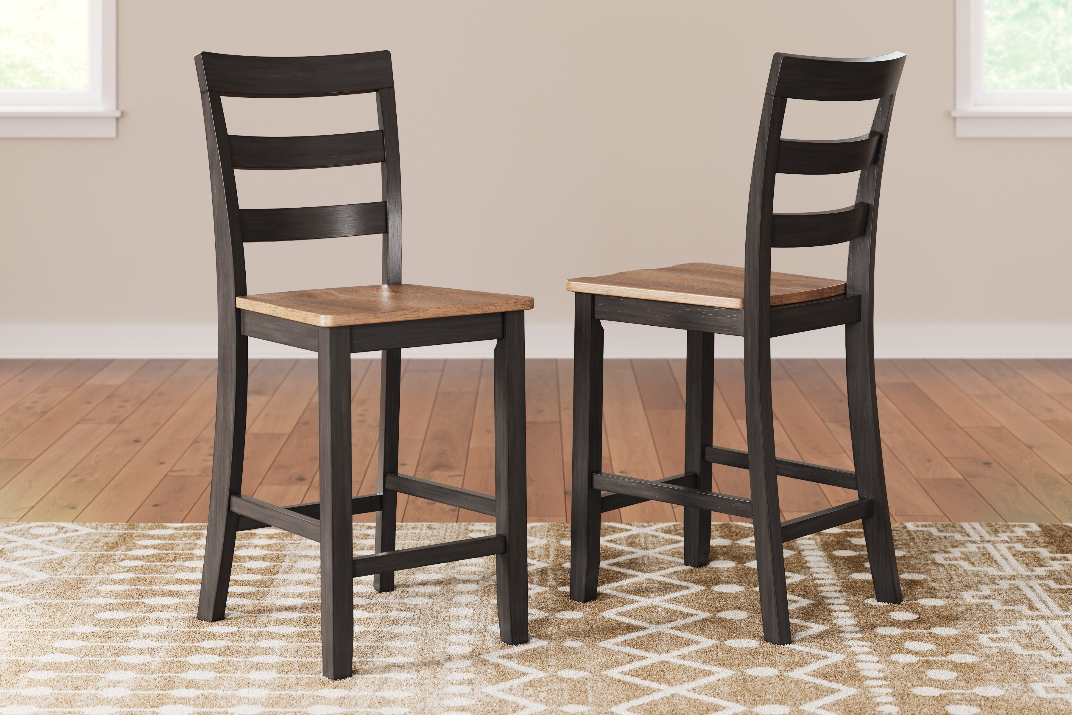 Diamond Furniture - Ashley Furniture - Gesthaven Dining Room - Counter Height Barstool (Set of 2) / Natural/Brown - D396-124X2
