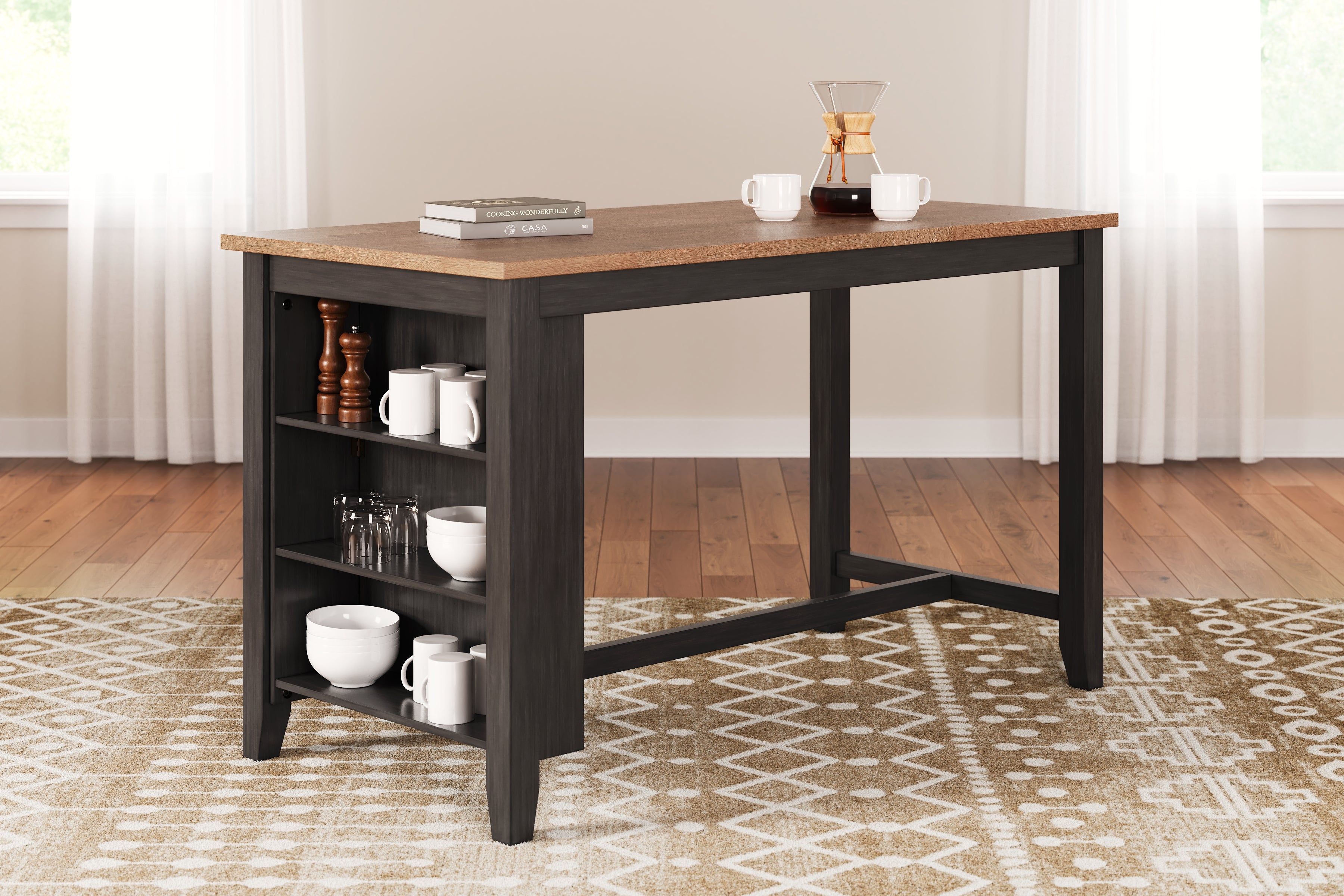 Diamond Furniture - Ashley Furniture - Gesthaven Dining Room - RECT Dining Room Counter Table / Natural/Brown - D396-13