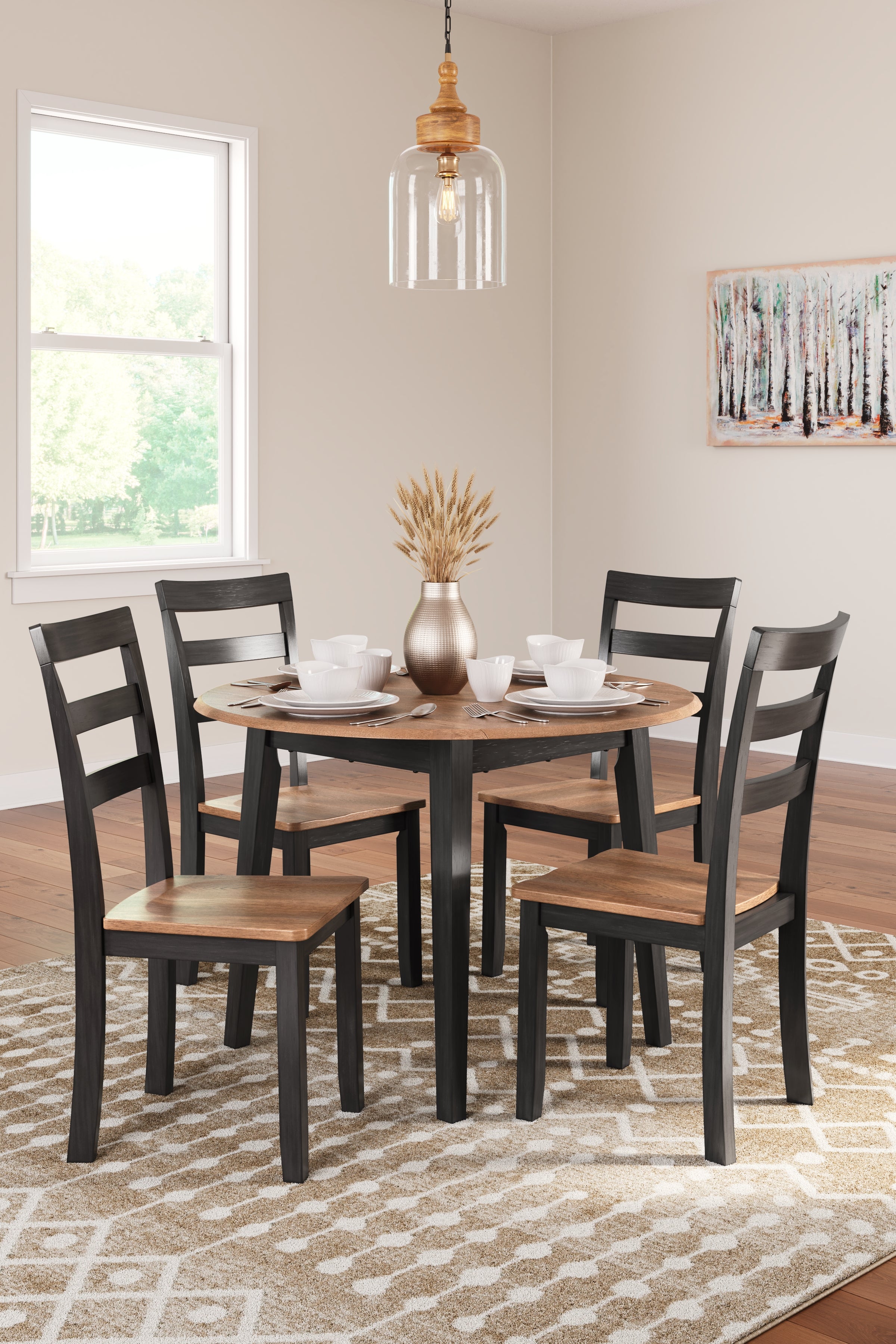 Diamond Furniture - Ashley Furniture - Gesthaven Dining Table and 4 Chairs - Dining Table and 4 Chairs - D396D1