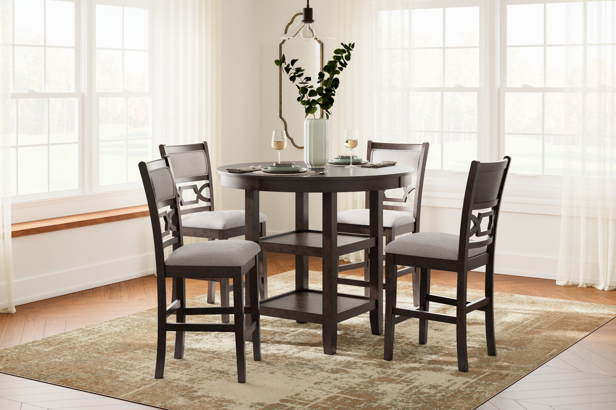 Diamond Furniture - Ashley Furniture - Langwest Counter Height Dining Table and 4 Barstools (Set of 5) - DRM Counter Table Set (5/CN) - D422-223
