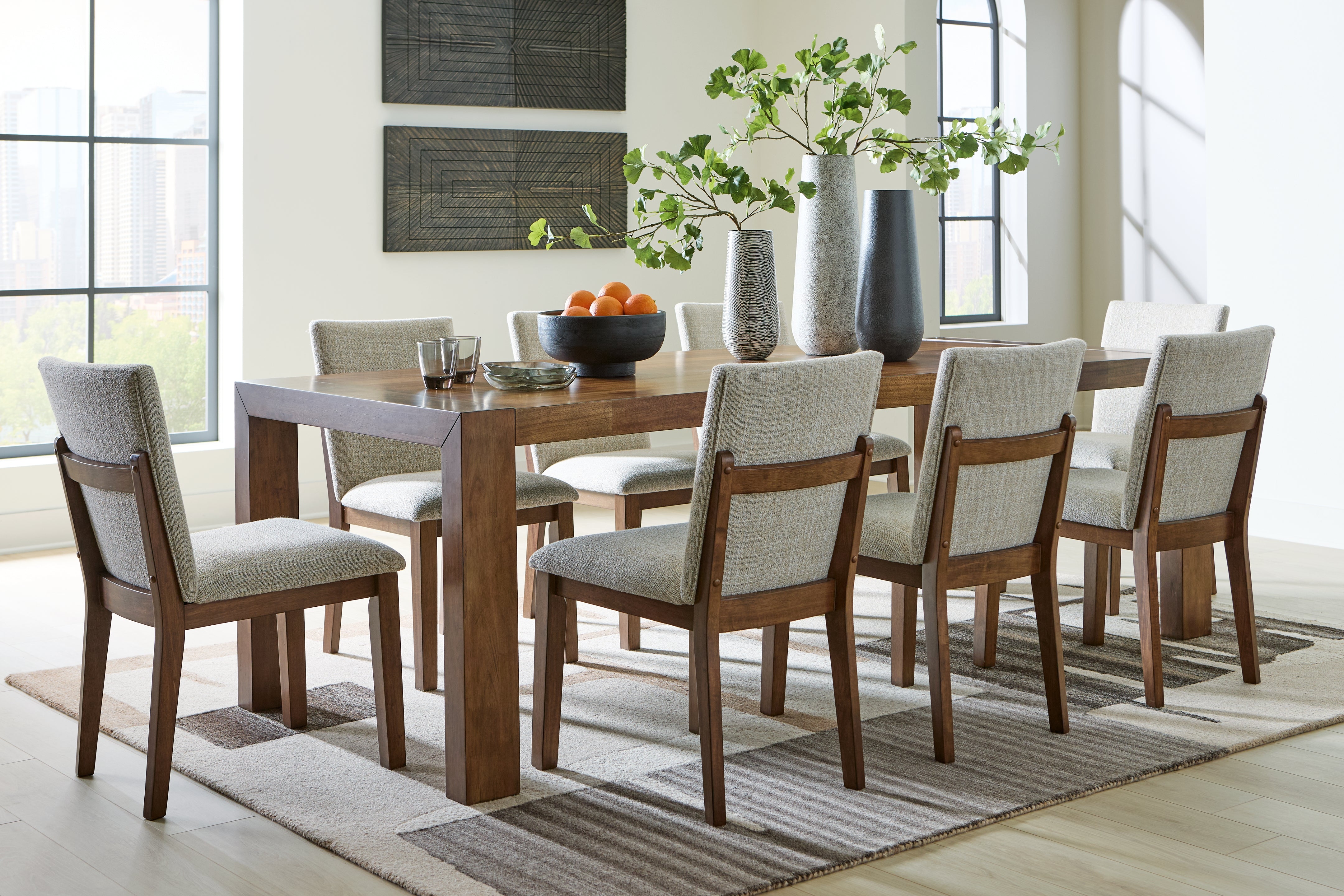 Diamond Furniture - Ashley Furniture - Kraeburn Dining Table and 8 Chairs - Dining Table and 8 Chairs - D496D3