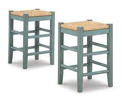 Diamond Furniture - Ashley Furniture - Mirimyn Dining Room - Bar Height Bar Stool (Set of 2) / Teal - D508-330X2