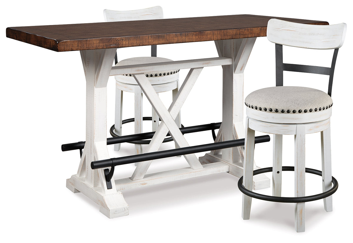 Diamond Furniture - Ashley Furniture - Valebeck Counter Height Dining Table and 2 Barstools - Counter Height Dining Table and 2 Barstools - D546D13