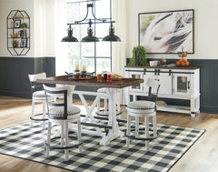 Diamond Furniture - Ashley Furniture - Valebeck Counter Height Dining Table, 4 Barstools and Server - Counter Height Dining Table, 4 Barstools and Server - D546D15