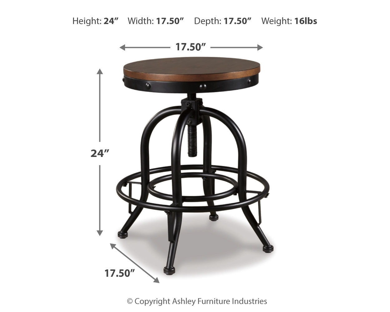 Valebeck Counter Height Dining Table, 6 Barstools and Server