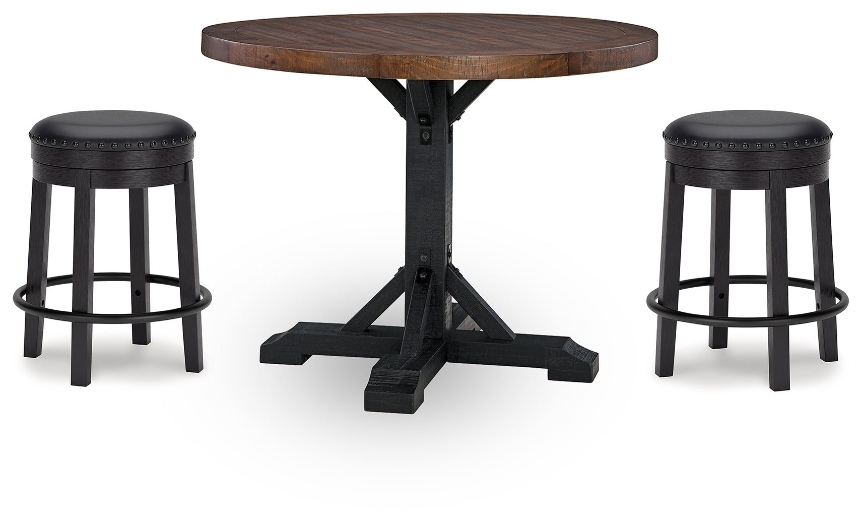 Diamond Furniture - Ashley Furniture - Valebeck Counter Height Dining Table and 2 Barstools - Counter Height Dining Table and 2 Barstools / Multi - D546D28