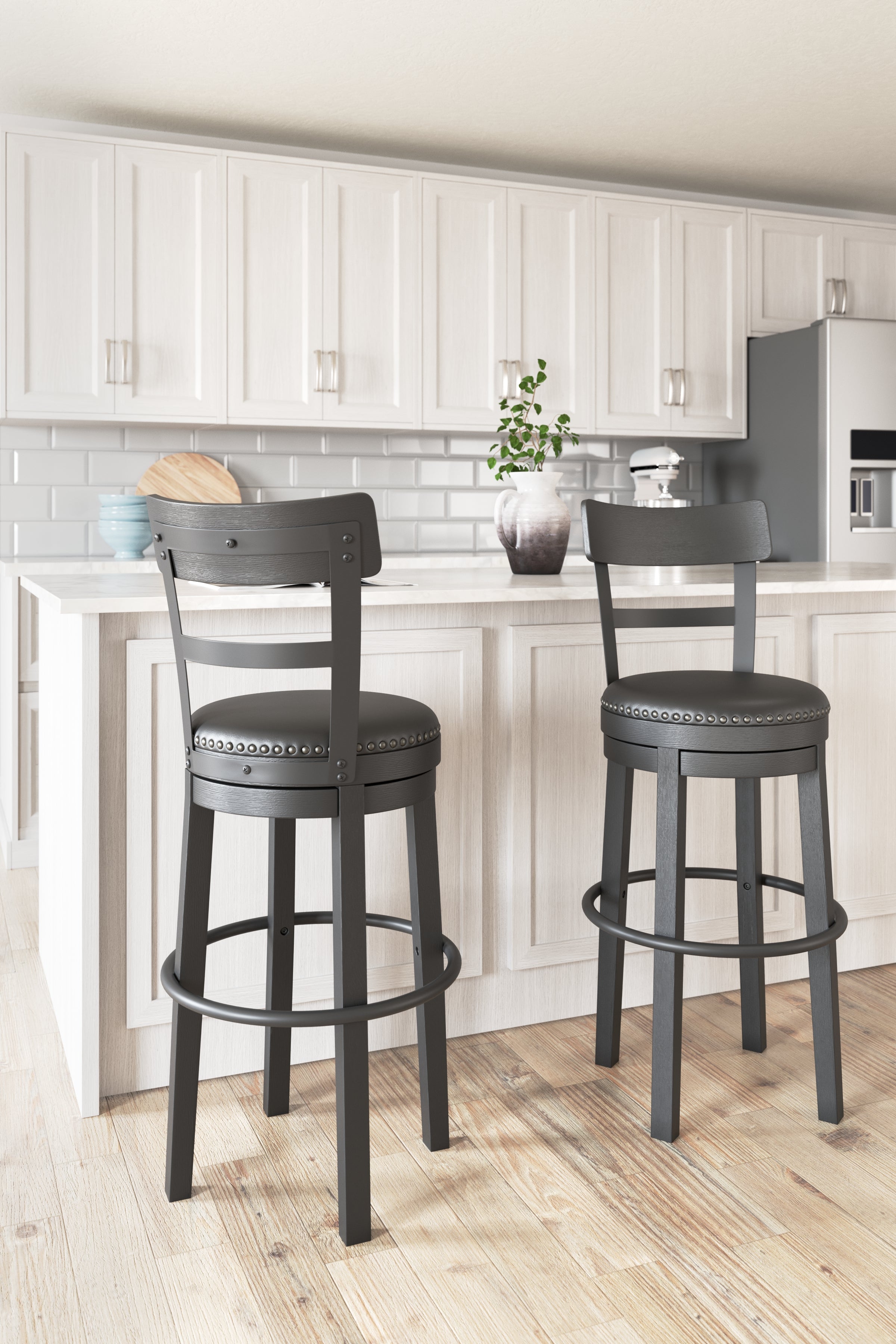 Diamond Furniture - Ashley Furniture - Valebeck Dining Room - Bar Height Bar Stool (Set of 2) / Multi - D546-630X2