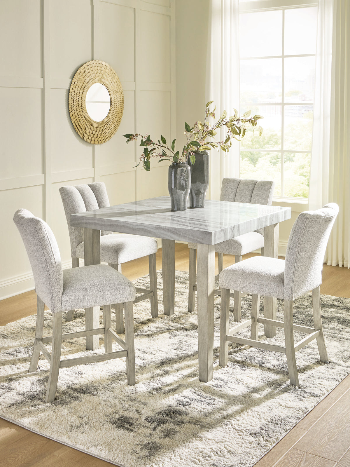 Diamond Furniture - Ashley Furniture - Larawyn Counter Height Dining Table and 4 Barstools - Counter Height Dining Table and 4 Barstools - PCD575D2