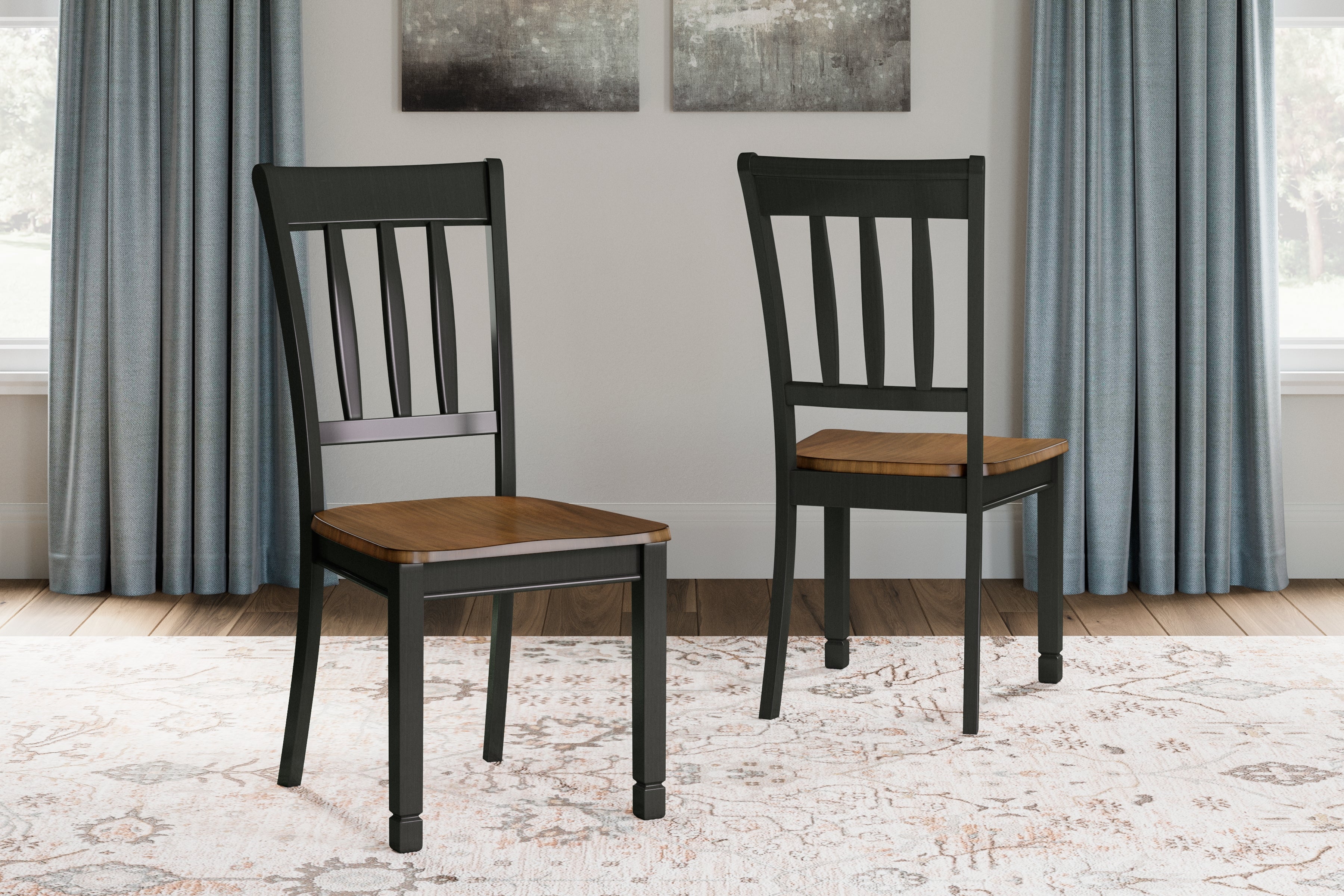 Diamond Furniture - Ashley Furniture - Owingsville Dining Room - Dining Chair (Set of 2) / Black/Brown - D580-02X2