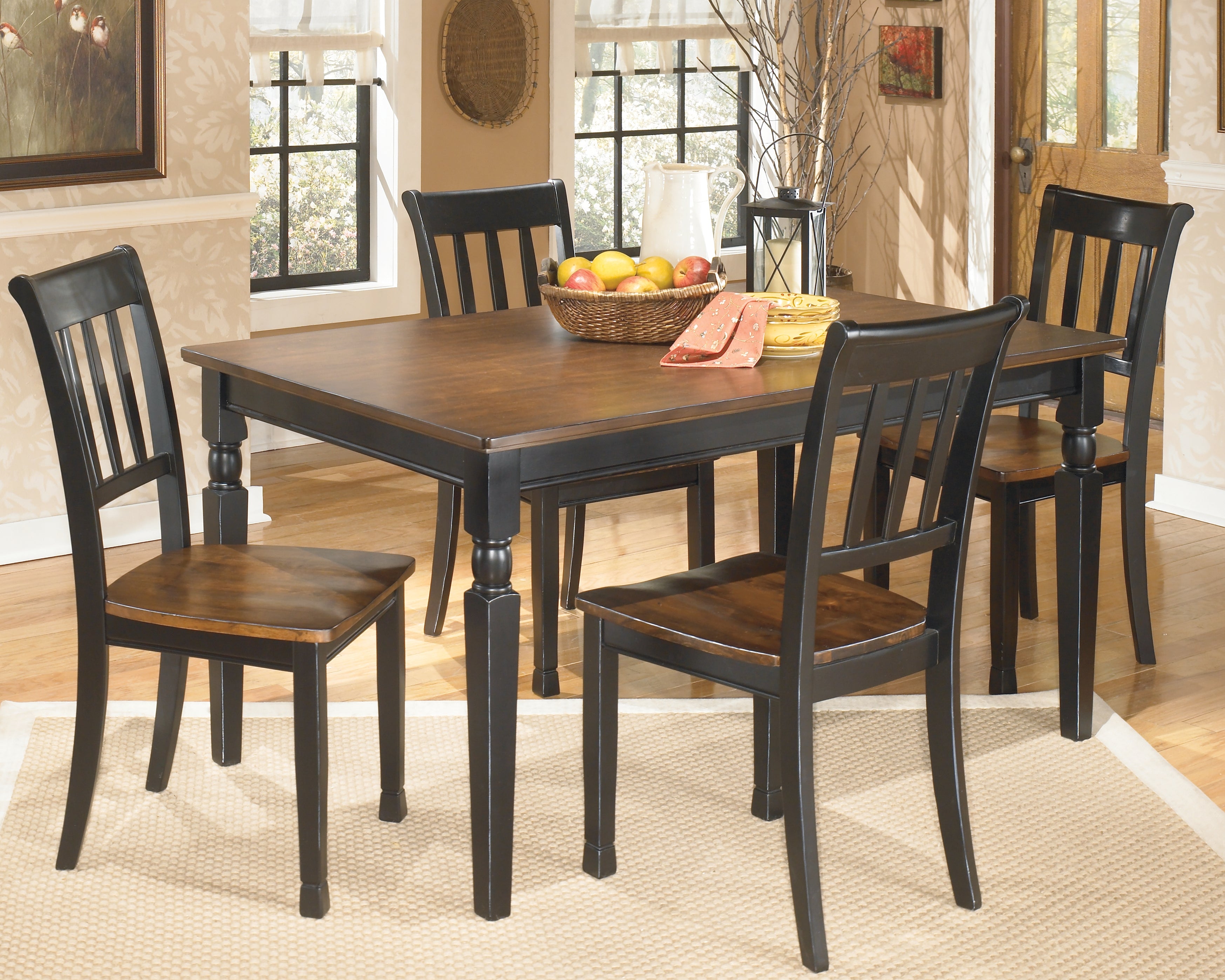 Diamond Furniture - Ashley Furniture - Owingsville Dining Table and 4 Chairs - Dining Table and 4 Chairs - D580D8