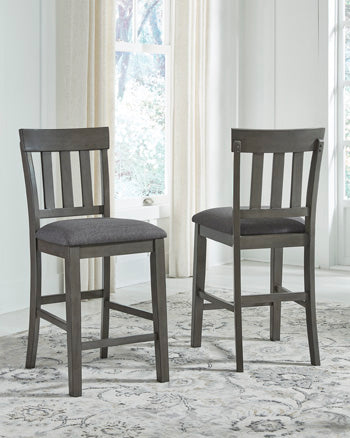Diamond Furniture - Ashley Furniture - Hallanden Dining Room - Counter Height Bar Stool (Set of 2) / Two-tone Gray - D589-124X2