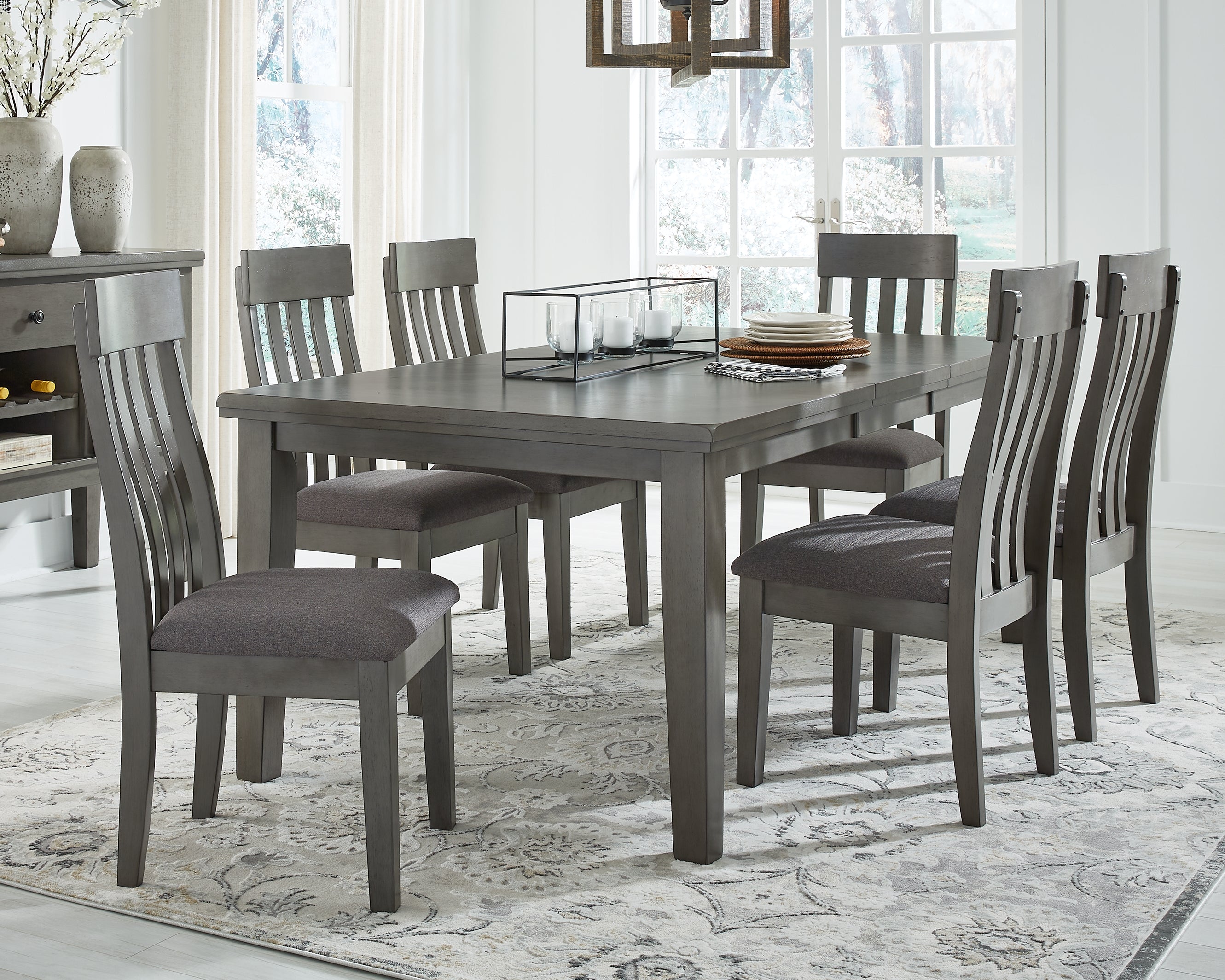 Diamond Furniture - Ashley Furniture - Hallanden Dining Room - RECT DRM Butterfly EXT Table / Gray - D589-35