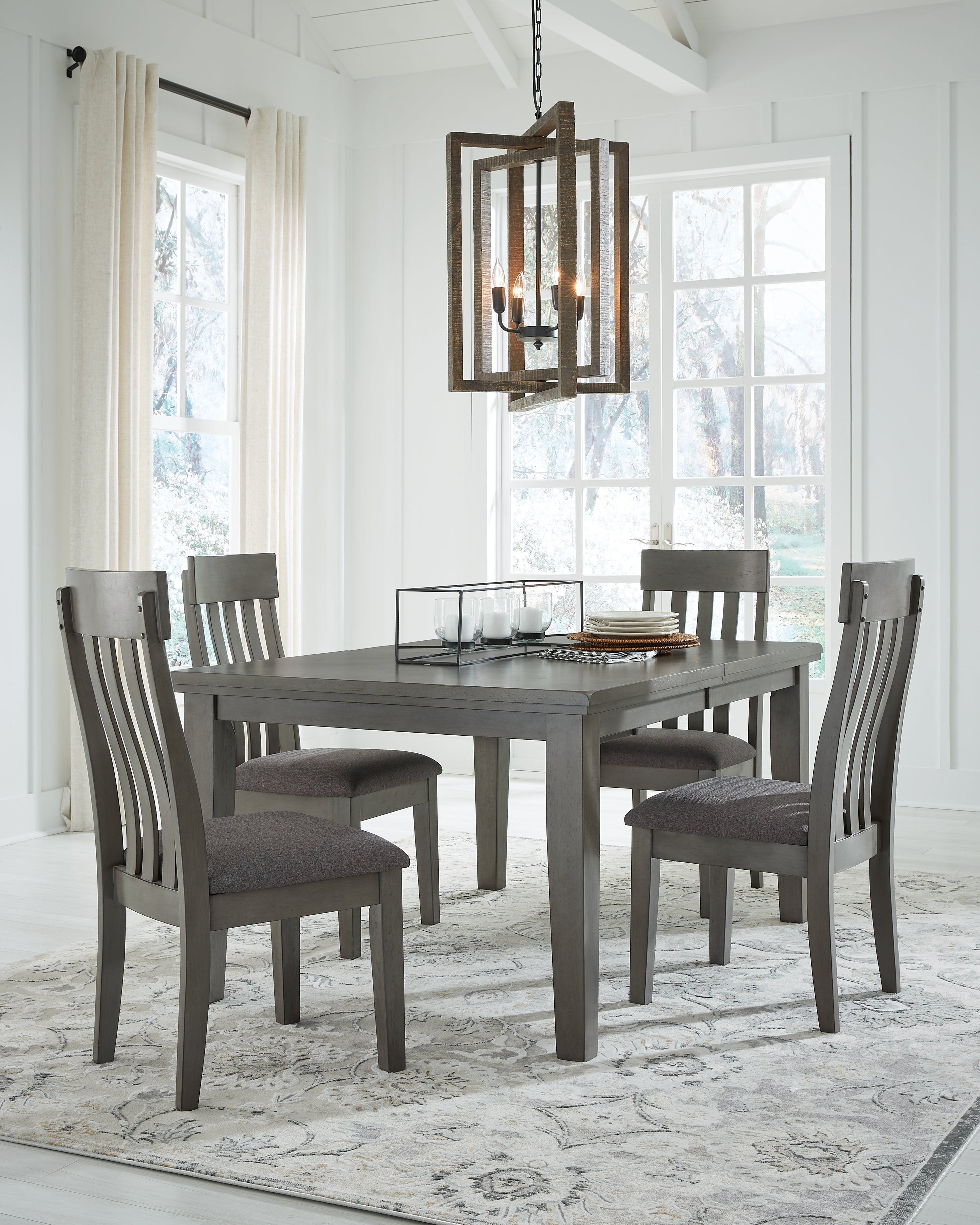 Diamond Furniture - Ashley Furniture - Hallanden Dining Table and 4 Chairs - Dining Table and 4 Chairs - D589D1