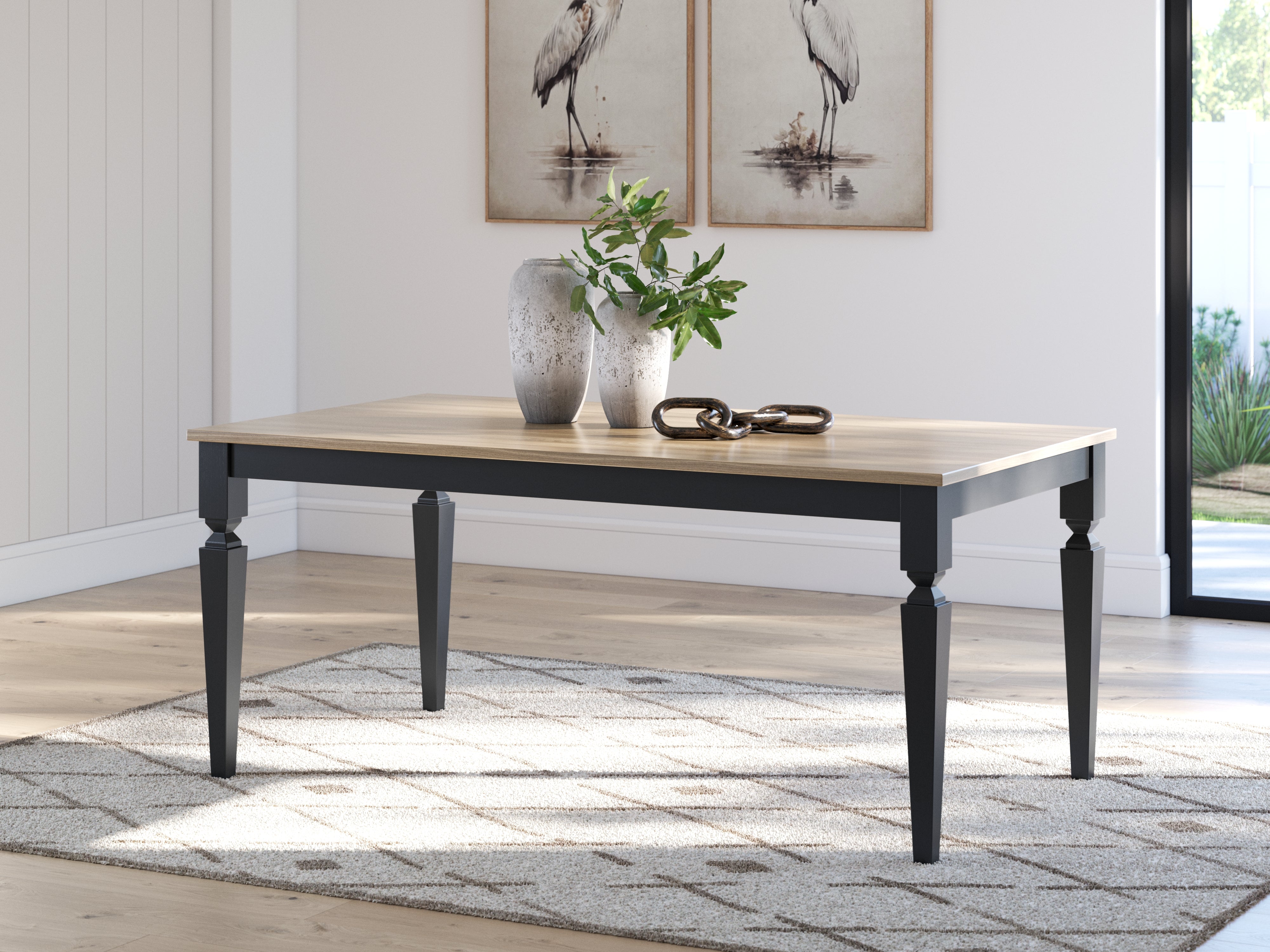 Diamond Furniture - Ashley Furniture - Brenkerton Dining Table - Rectangular Dining Room Table / Grayish Brown/Black - PCD591-25