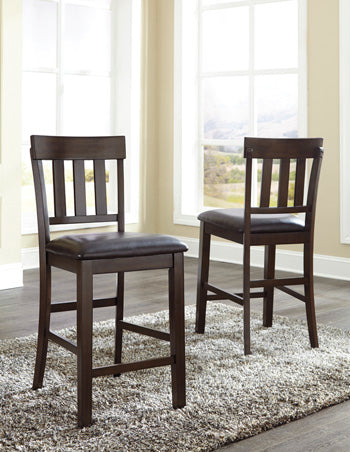 Diamond Furniture - Ashley Furniture - Haddigan Dining Room - Counter Height Bar Stool (Set of 2) / Dark Brown - D596-124X2