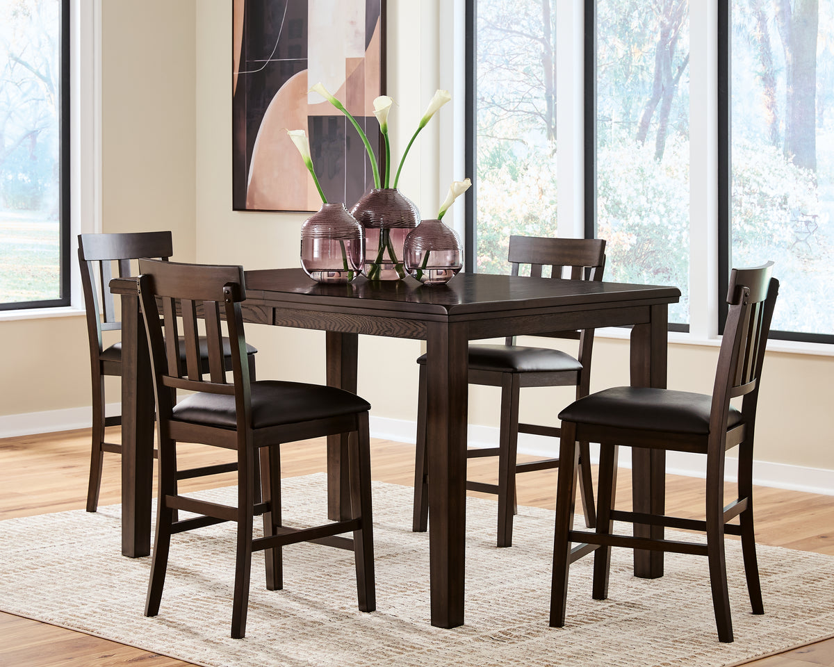Diamond Furniture - Ashley Furniture - Haddigan Counter Height Dining Table and 4 Barstools - Counter Height Dining Table and 4 Barstools - D596D9