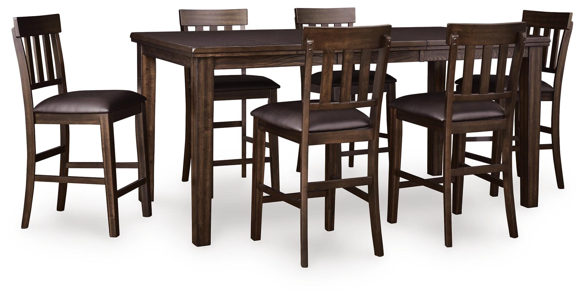 Diamond Furniture - Ashley Furniture - Haddigan Counter Height Dining Table and 6 Barstools - Counter Height Dining Table and 6 Barstools - D596D11