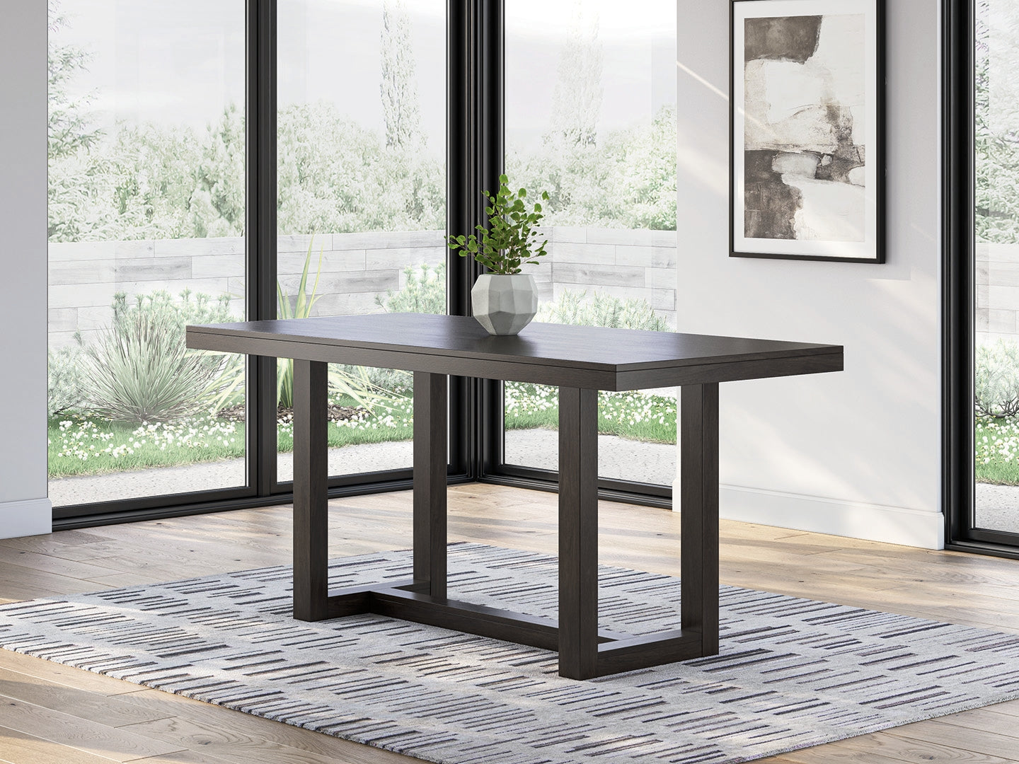 Diamond Furniture - Ashley Furniture - Neymorton Dining Room - RECT Dining Room Counter Table / Dark Grayish Brown - D618-13
