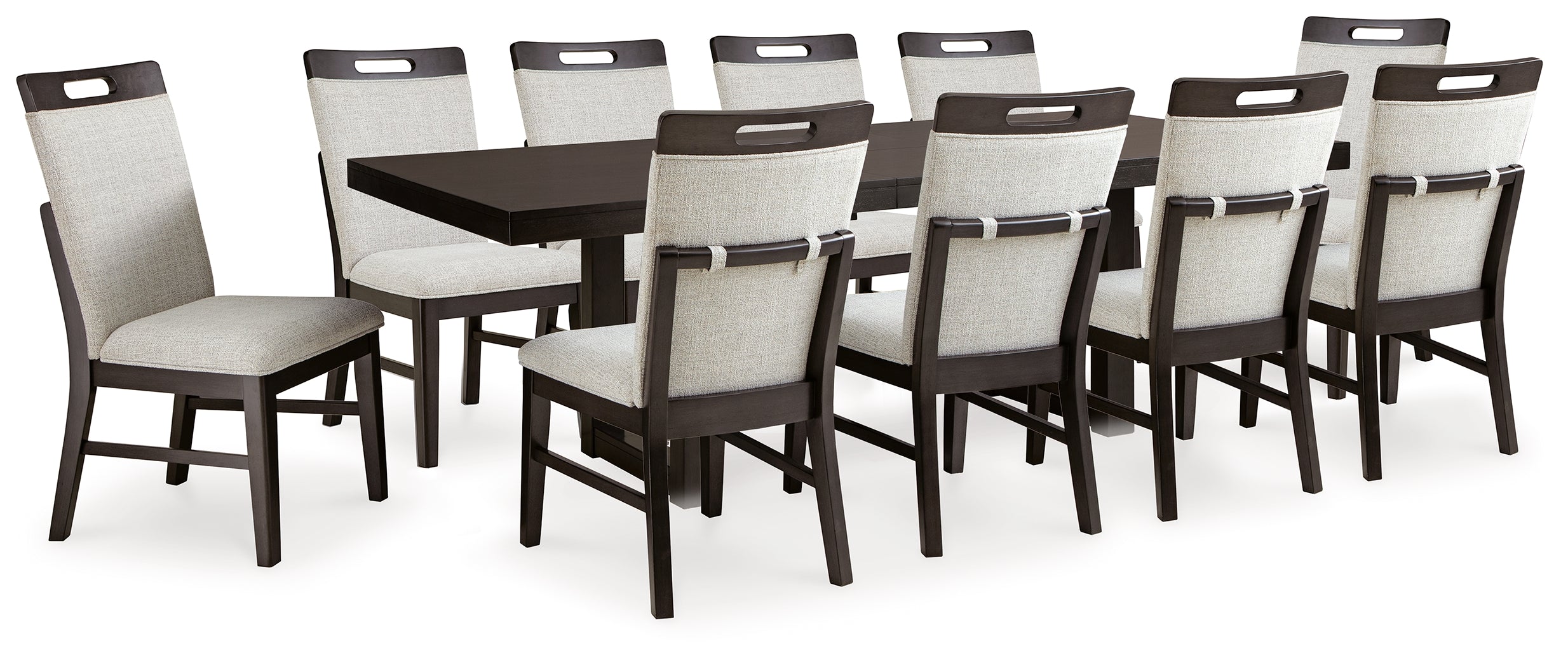 Diamond Furniture - Ashley Furniture - Neymorton Dining Table and 10 Chairs - Dining Table and 10 Chairs - D618D4