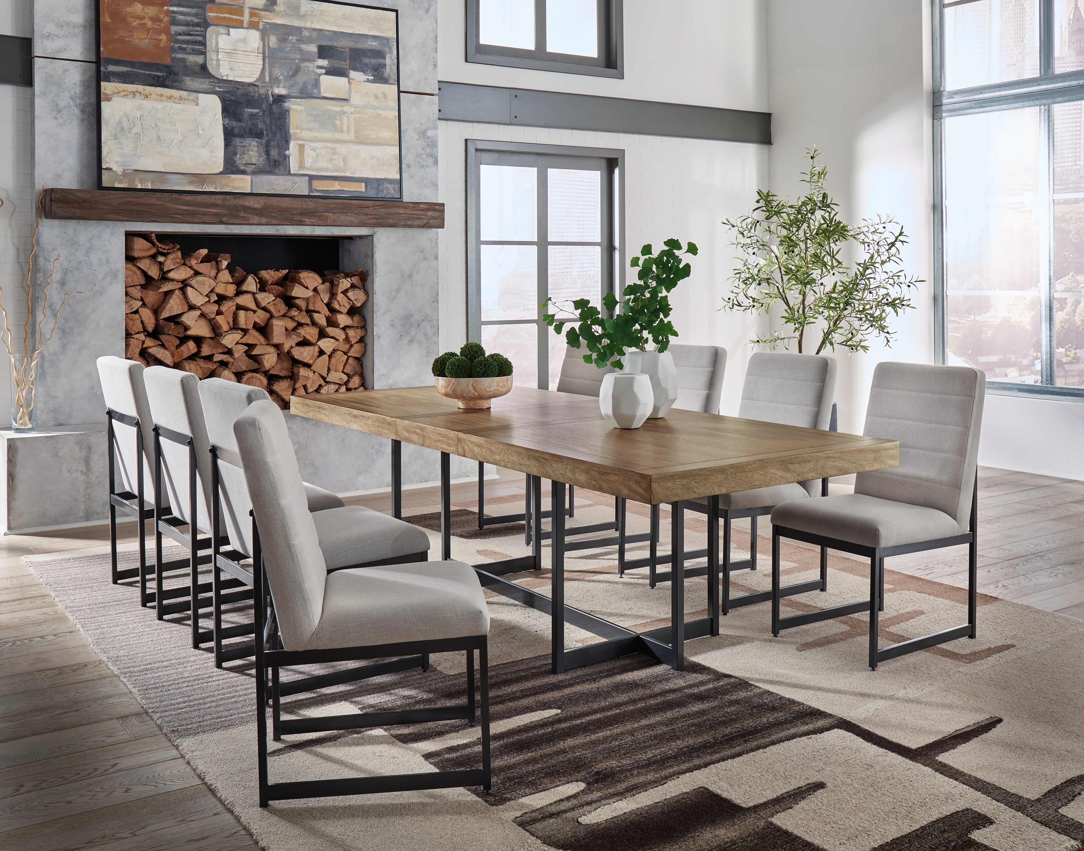 Diamond Furniture - Ashley Furniture - Tomtyn Extension Dining Table and 8 Chairs - Extension Dining Table and 8 Chairs - D622D3