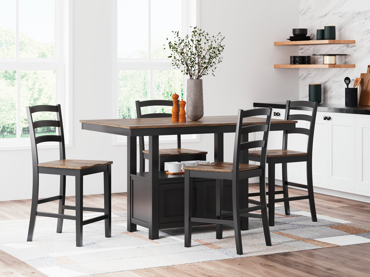 Diamond Furniture - Ashley Furniture - Wildenauer Counter Height Dining Table and 4 Barstools - Counter Height Dining Table and 4 Barstools - D634D3