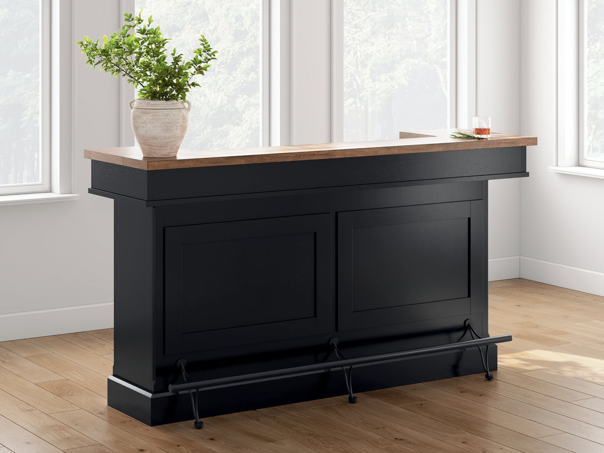 Diamond Furniture - Ashley Furniture - Wildenauer 78" Bar - Bar / Brown/Black - D634-65