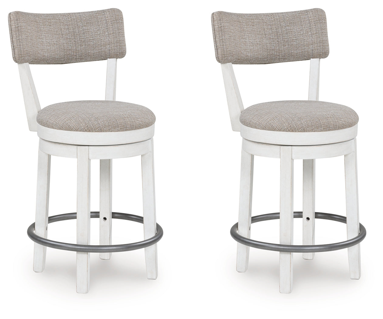 Diamond Furniture - Ashley Furniture - Robbinsdale Dining Room - Counter Height Barstool (Set of 2) / Antique White - D642-224X2