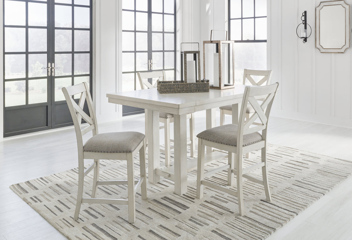 Diamond Furniture - Ashley Furniture - Robbinsdale Counter Height Dining Table and 4 Barstools - Counter Height Dining Table and 4 Barstools - D642D1
