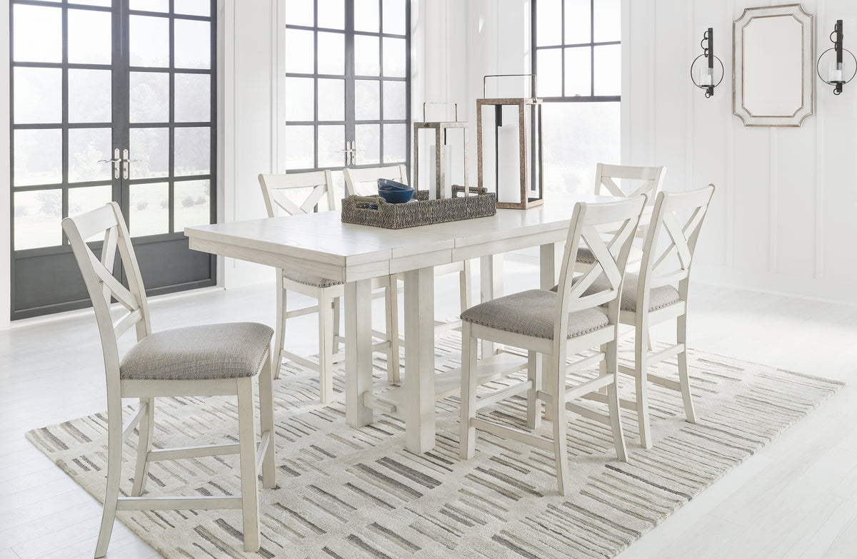Diamond Furniture - Ashley Furniture - Robbinsdale Counter Height Dining Table and 6 Barstools - Counter Height Dining Table and 6 Barstools - D642D5