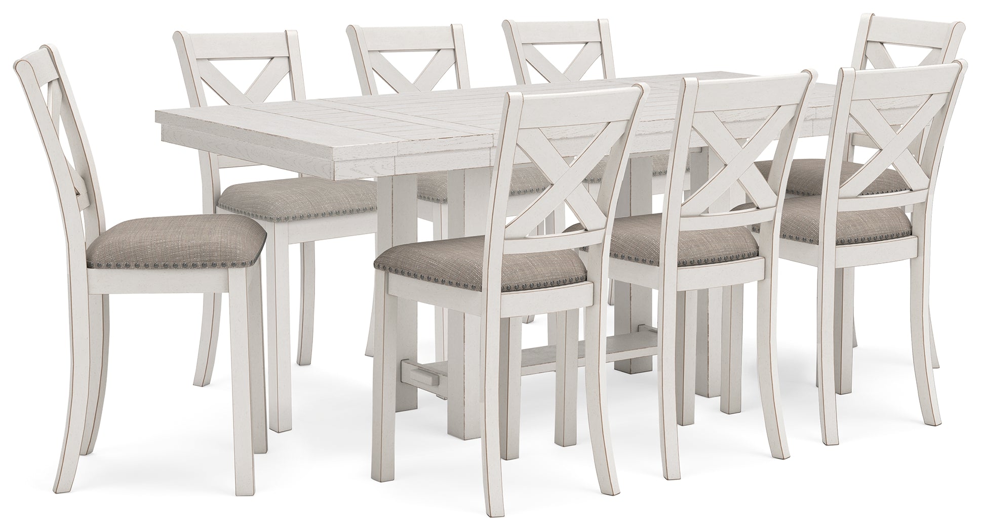 Diamond Furniture - Ashley Furniture - Robbinsdale Counter Height Table and 8 Barstools - Counter Height Table and 8 Barstools - D642D9