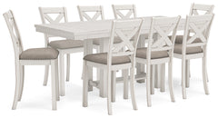 Diamond Furniture - Ashley Furniture - Robbinsdale Counter Height Table and 8 Barstools - Counter Height Table and 8 Barstools - D642D9