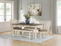 Diamond Furniture - Ashley Furniture - Bolanburg Dining Table with 2 Chairs and 2 Benches - Dining Table with 2 Chairs and 2 Benches - D647D7