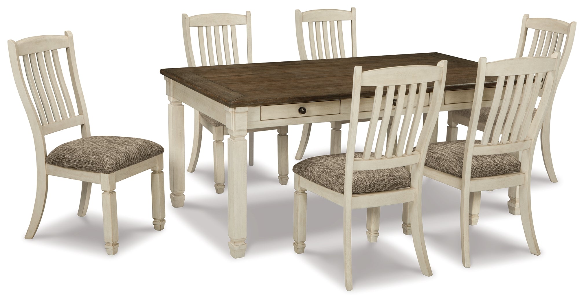 Diamond Furniture - Ashley Furniture - Bolanburg Dining Table with 6 Chairs - Dining Table with 6 Chairs / Two-tone - D647D8