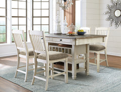 Diamond Furniture - Ashley Furniture - Bolanburg Counter Height Dining Table with 4 Barstools - Counter Height Dining Table with 4 Barstools / Two-tone - D647D4
