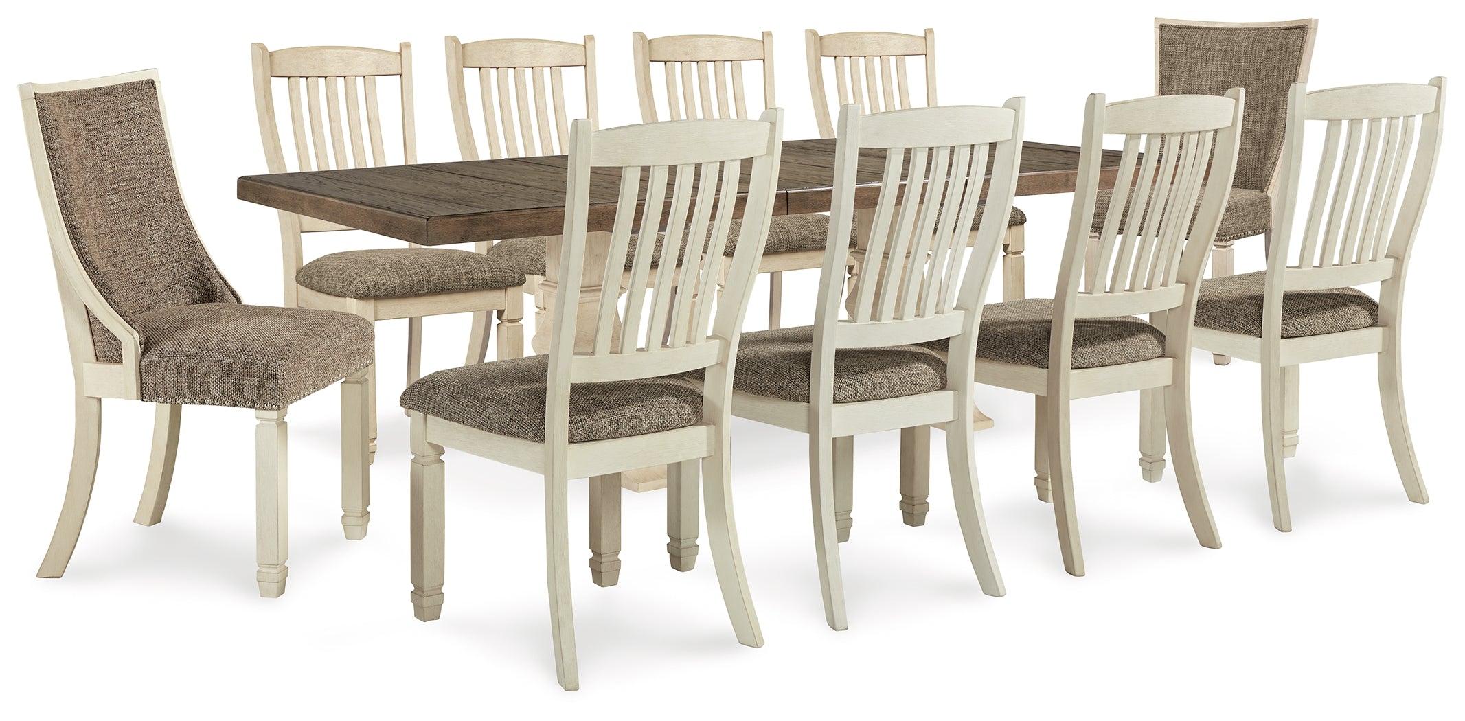 Diamond Furniture - Ashley Furniture - Bolanburg Dining Table and 10 Chairs - Dining Table and 10 Chairs - D647D38