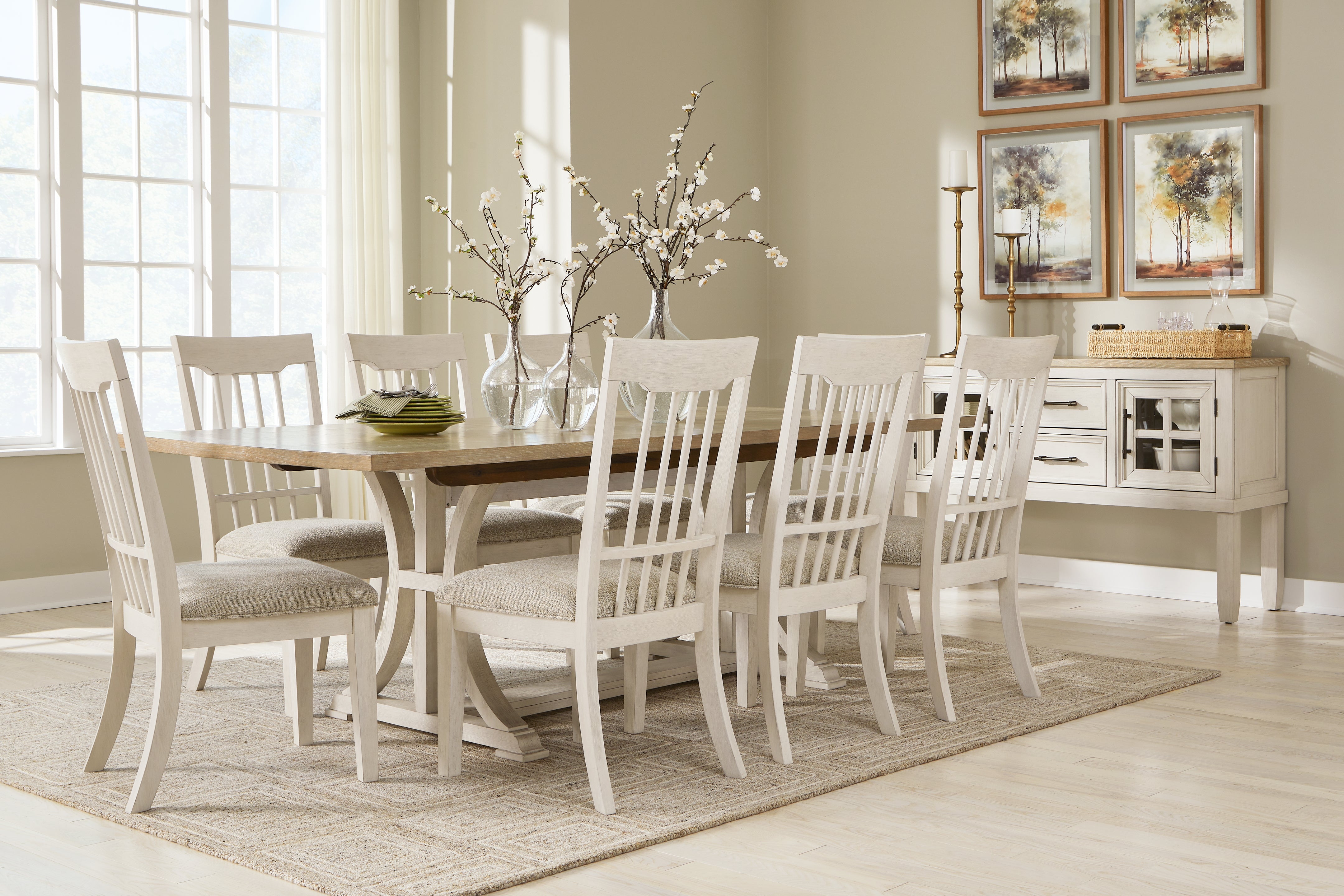 Diamond Furniture - Ashley Furniture - Shaybrock Dining Table and 8 Chairs - Dining Table and 8 Chairs - D683D5