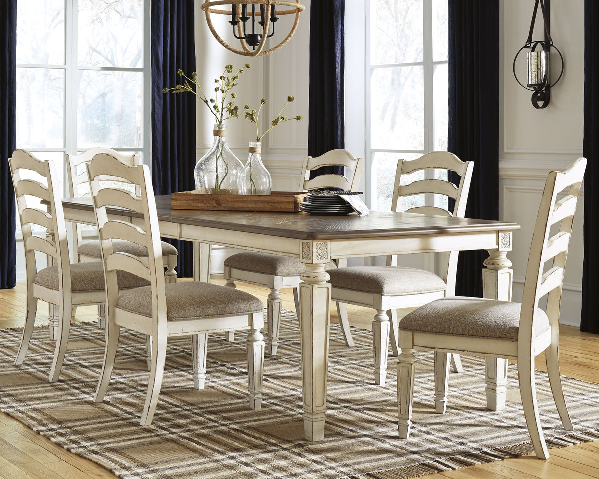 Diamond Furniture - Ashley Furniture - Realyn Extension Dining Table and 6 Chairs - Extension Dining Table and 6 Chairs - D743D4