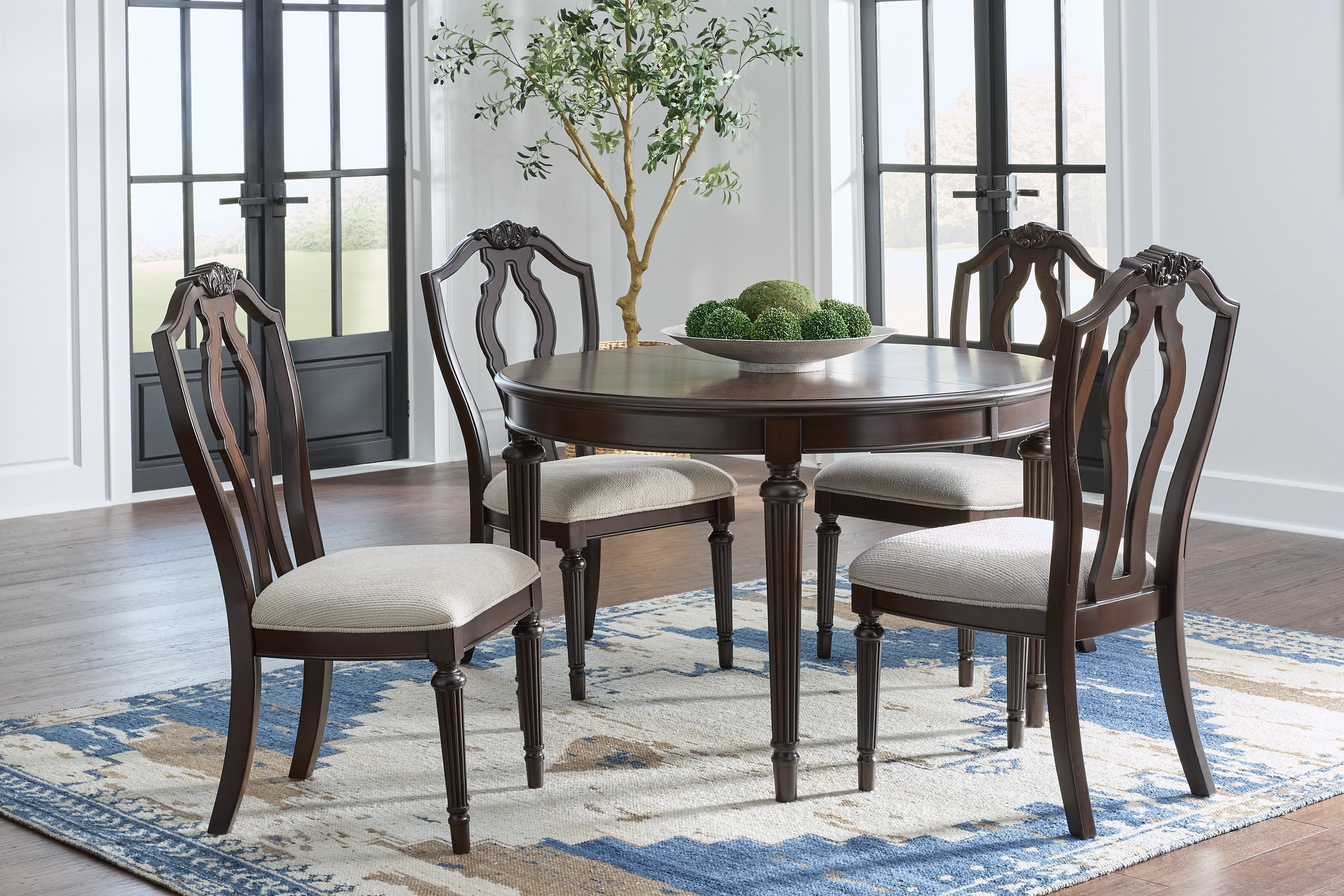 Diamond Furniture - Ashley Furniture - Lavinton Extension Dining Table and 4 Chairs - Extension Dining Table and 4 Chairs - D764D1
