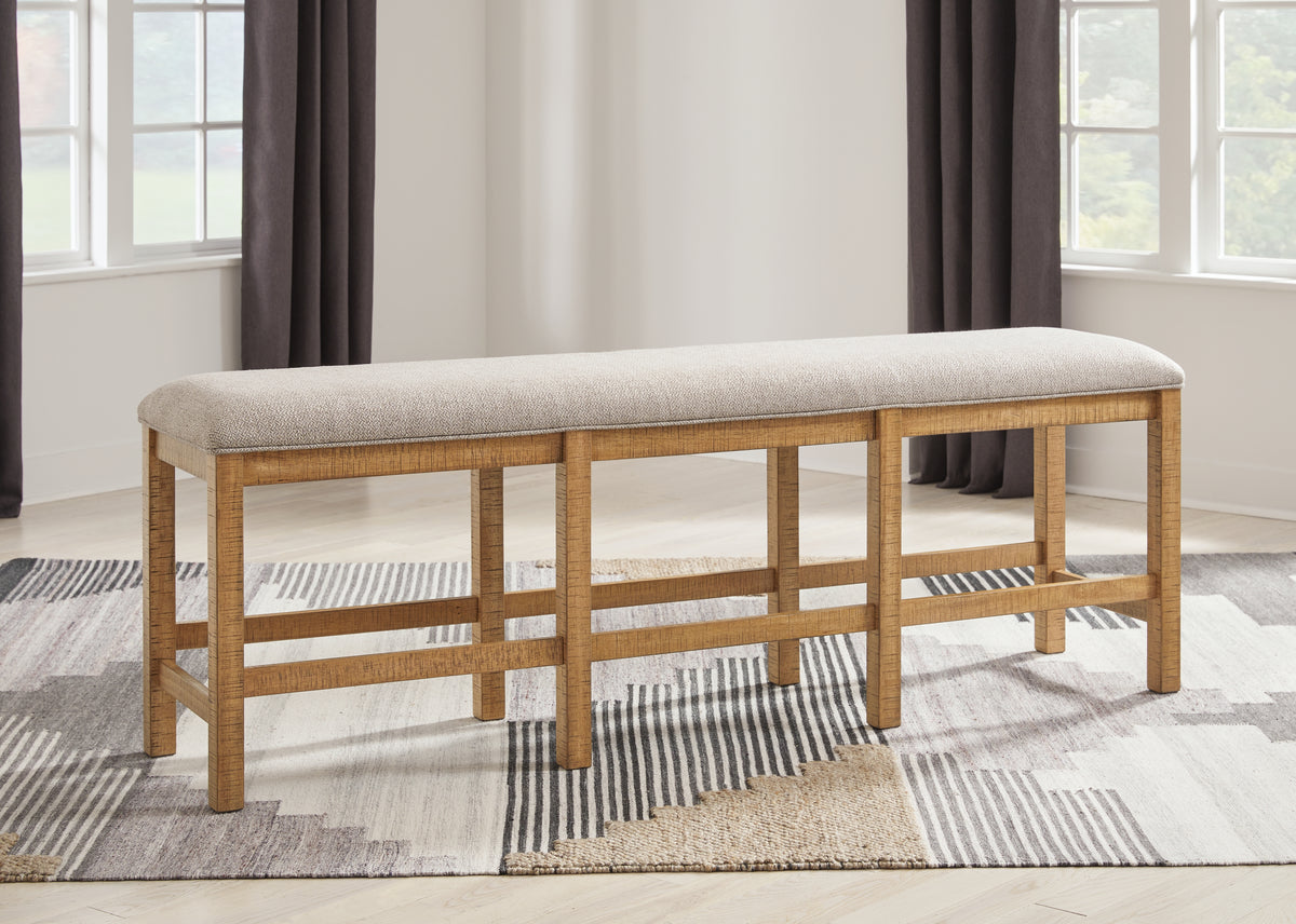 Diamond Furniture - Ashley Furniture - Havonplane Dining Room - XL Counter UPH DRM Bench / Brown / 72"W x 18"D x 26"H - D773-09