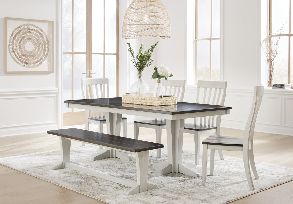 Diamond Furniture - Ashley Furniture - Darborn Dining Table, 4 Chairs and Bench - Dining Table, 4 Chairs and Bench - D796D2