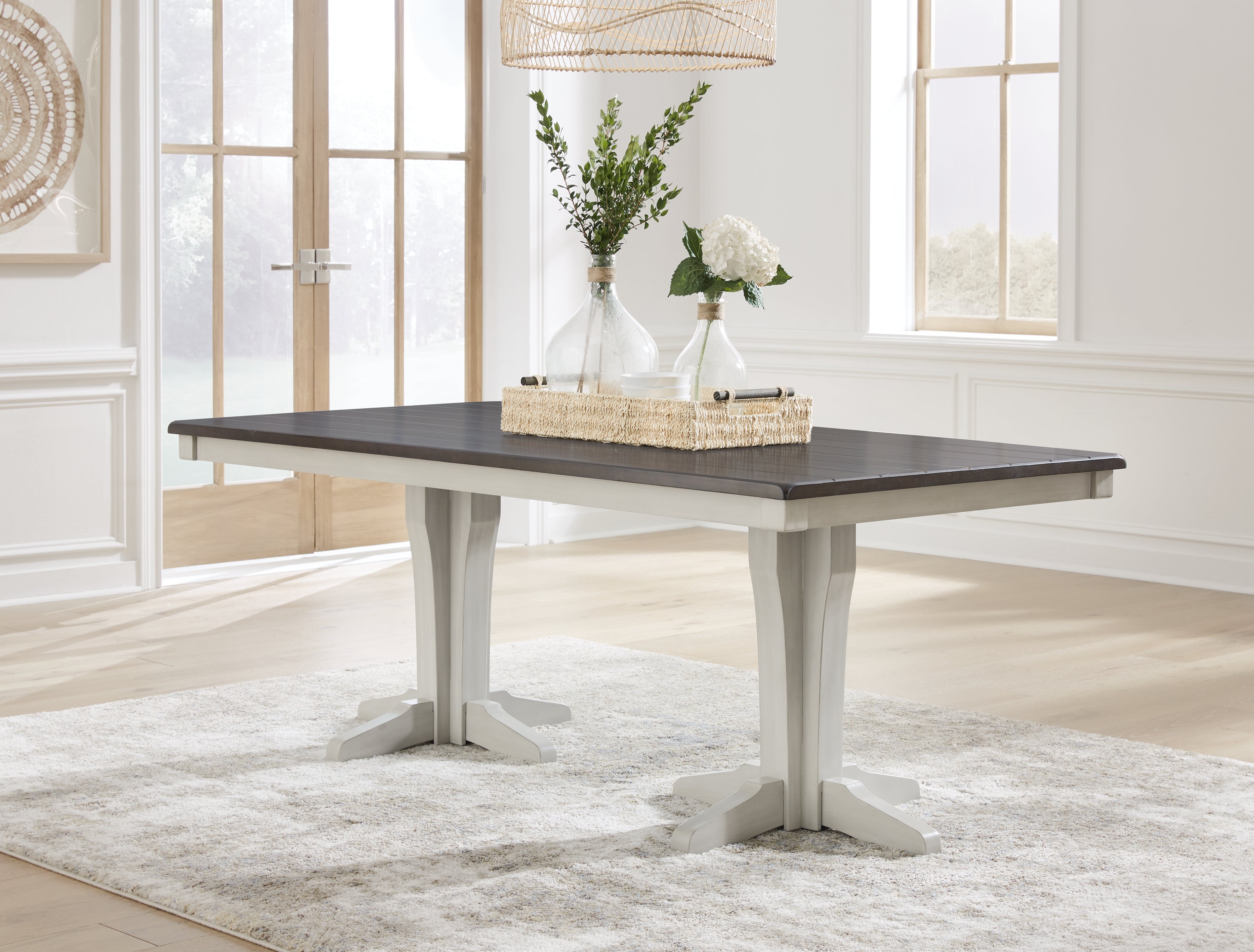 Diamond Furniture - Ashley Furniture - Darborn Dining Room - Dining Table / Gray/Brown / 40"W x 78"D x 30"H - D796D3