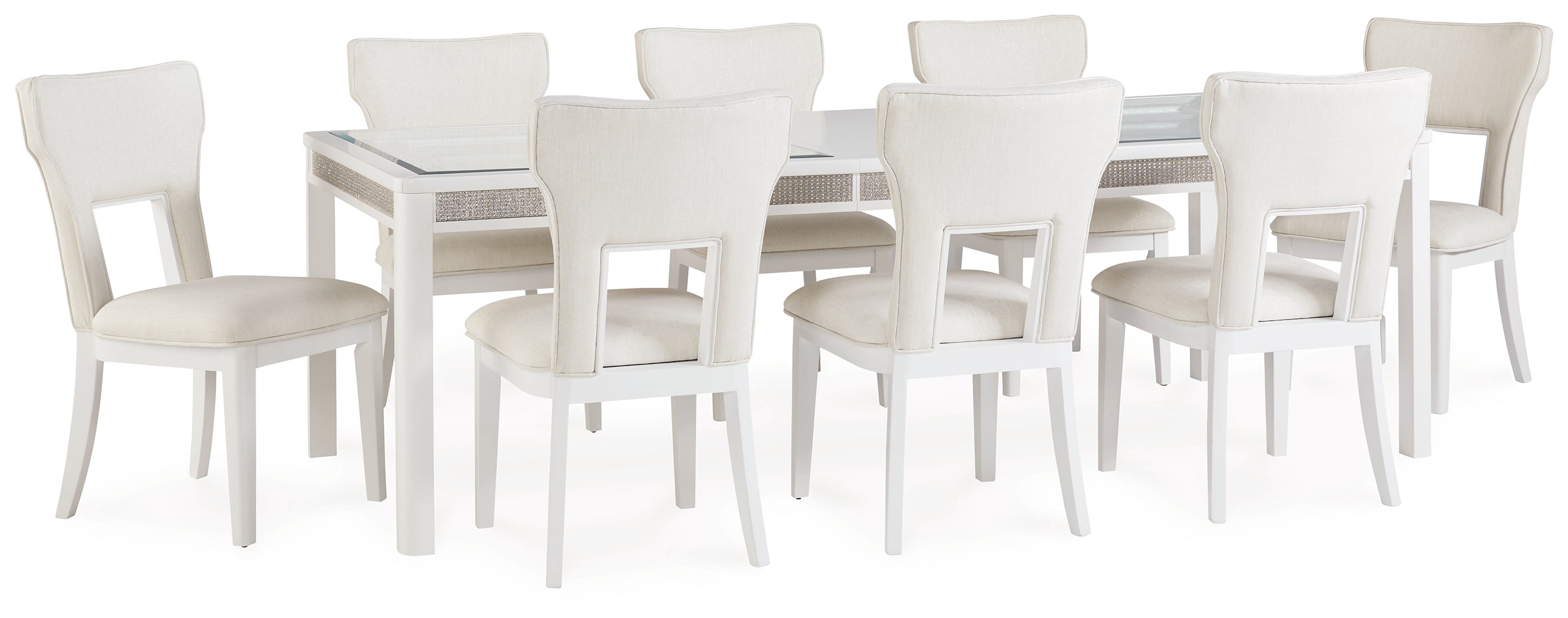 Diamond Furniture - Ashley Furniture - Chalanna Dining Table and 8 Chairs - Dining Table and 8 Chairs - D822D3