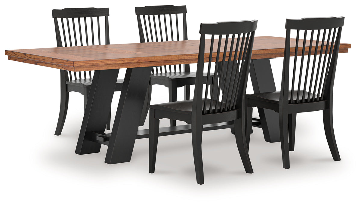 Diamond Furniture - Ashley Furniture - Greddinton Extension Dining Table and 4 Chairs - Extension Dining Table and 4 Chairs - PCD824D32